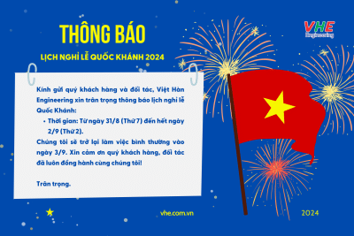 [THÔNG BÁO] LỊCH NGHỈ LỄ QUỐC KHÁNH 02/09/2024